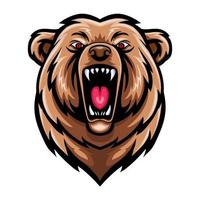 Bear head logo mascot design vector