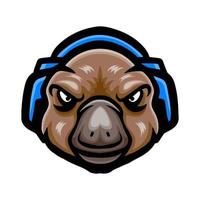 Platypus head logo mascot design vector