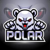 Polar bear mascot esport logo design vector
