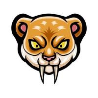 Sabertooth head logo mascot design vector