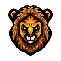 diseño de mascota con logo de cabeza de león vector
