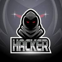 Hacker esport logo mascot design vector