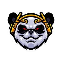 diseño de mascota con logo de cabeza de panda vector