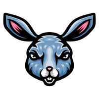 diseño de mascota con logo de cabeza de conejo vector