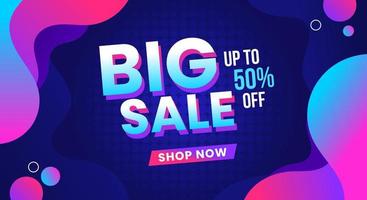 Big sale gradient banner background vector