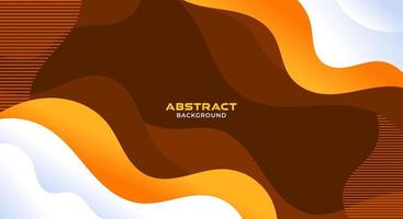 Abstract brown with orange and white wavy background vector