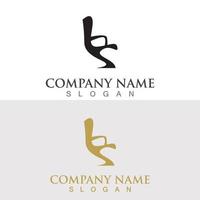 Chair furniture logo image creative design modern vector