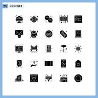 25 Creative Icons Modern Signs and Symbols of job website bag question hose emergency Editable Vector Design Elements