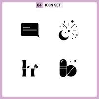 4 Creative Icons Modern Signs and Symbols of chat china moon decoration medical Editable Vector Design Elements