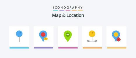 Map and Location Flat 5 Icon Pack Including map. pointer. minimize. map. pin. Creative Icons Design vector