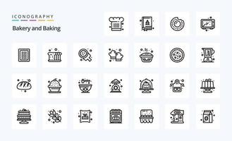 25 Baking Line icon pack vector