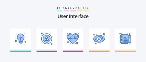 User Interface Blue 5 Icon Pack Including . edit. pulse. compose. view. Creative Icons Design vector