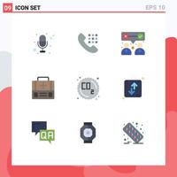 Set of 9 Modern UI Icons Symbols Signs for pollution co our suitcase first aid Editable Vector Design Elements