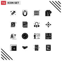 16 Creative Icons Modern Signs and Symbols of directory office cloud file remove Editable Vector Design Elements