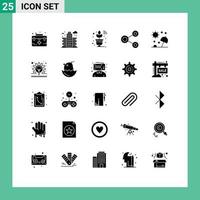 25 Universal Solid Glyphs Set for Web and Mobile Applications social network building link wifi Editable Vector Design Elements