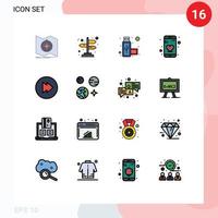 16 Creative Icons Modern Signs and Symbols of earth multimedia connection forward dating Editable Creative Vector Design Elements