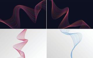 Use these abstract waving line backgrounds to create a cohesive look for your project vector