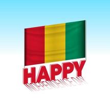 Guinea independence day. Simple Guinea flag and billboard in the sky. 3d lettering template. Ready special day design message. vector