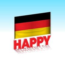 Germany independence day. Simple Germany flag and billboard in the sky. 3d lettering template. Ready special day design message. vector