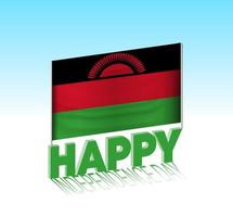 Malawi independence day. Simple Malawi flag and billboard in the sky. 3d lettering template. Ready special day design message. vector