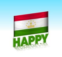 Tajikistan independence day. Simple Tajikistan flag and billboard in the sky. 3d lettering template. Ready special day design message. vector