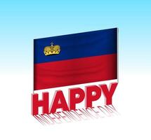 Liechtenstein independence day. Simple Liechtenstein flag and billboard in the sky. 3d lettering template. Ready special day design message. vector