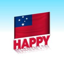 Samoa independence day. Simple Samoa flag and billboard in the sky. 3d lettering template. Ready special day design message. vector