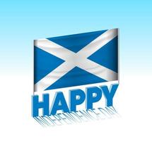 Scotland independence day. Simple Scotland flag and billboard in the sky. 3d lettering template. Ready special day design message. vector