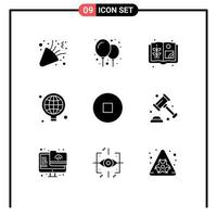 9 Creative Icons Modern Signs and Symbols of protection stop book circle business Editable Vector Design Elements