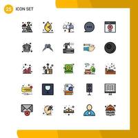 Set of 25 Modern UI Icons Symbols Signs for upload interface letter communication chat Editable Vector Design Elements