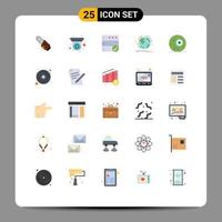 Universal Icon Symbols Group of 25 Modern Flat Colors of moon network backup connection world Editable Vector Design Elements