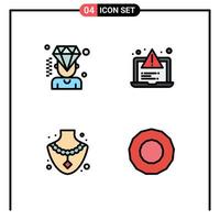 Stock Vector Icon Pack of 4 Line Signs and Symbols for business gem membership testing action Editable Vector Design Elements