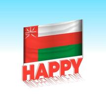 Oman independence day. Simple Oman flag and billboard in the sky. 3d lettering template. Ready special day design message. vector