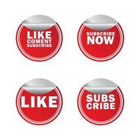 set of subscribe,like,comment quote social media symbol label vector