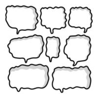 set of comic bubble speech chat hand drawn vector