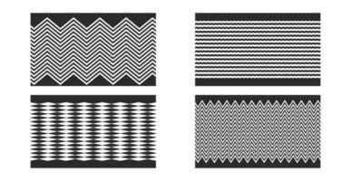 set of black stripe zig zag shape motif pattern vector