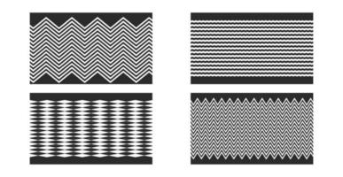 set of black stripe zig zag shape motif pattern vector