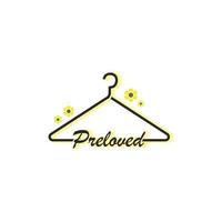 etiqueta adhesiva con el logotipo de la tienda de moda preloved vector
