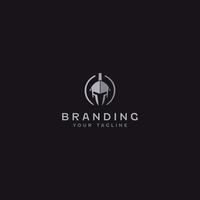Spartan head Logo Design Template vector