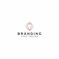 Linear Diamond Logo Design Template vector