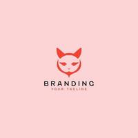 Angry mad Cat Logo Design Template vector