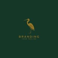 Minimal heron Logo Design Template vector