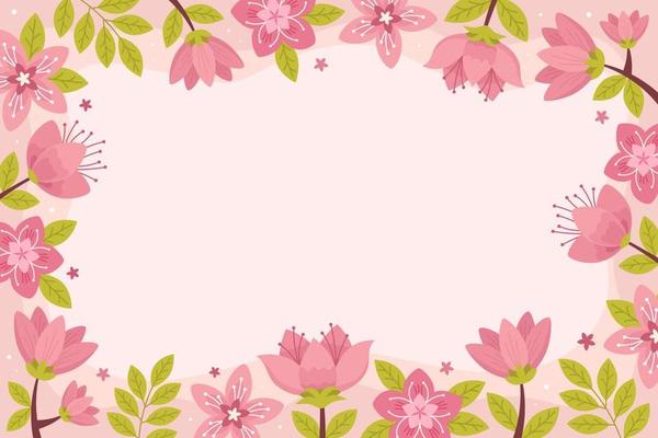 Flat Peach Blossom Flowers Background