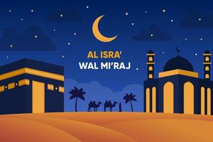 Isra Miraj Celebration Background Design vector