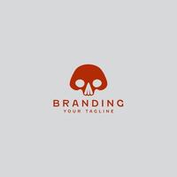 plantilla de diseño de logotipo de calavera simple vector