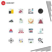 16 Universal Flat Color Signs Symbols of nature hill coding sport programmer Editable Pack of Creative Vector Design Elements