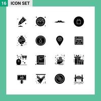 16 Universal Solid Glyphs Set for Web and Mobile Applications sweet cocktail hipster symbols ancient Editable Vector Design Elements