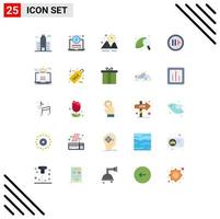 25 Creative Icons Modern Signs and Symbols of media leaf landscape research summer Editable Vector Design Elements