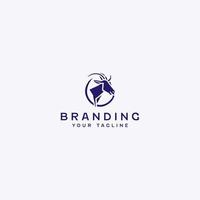 Minimal Goat Logo Design Template vector