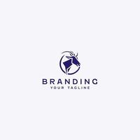 Minimal Goat Logo Design Template vector